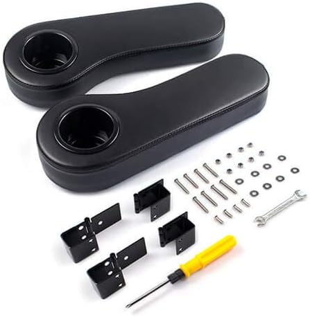 41mQaqUwHUL._AC_.jpg NOKINS Newly Designed Golf Cart Rear Seat Flip Arm Rest Set with Cup Holder,Stainless Steel Damping Hinge,No Drilling,for Club Car EzGo Yamaha - Image 1