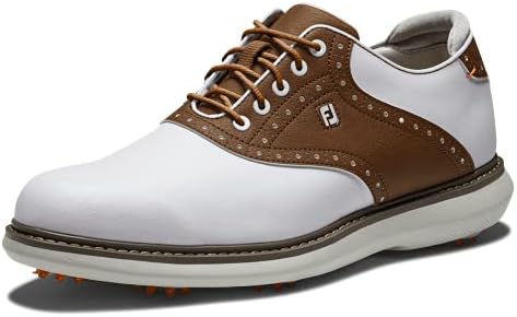 41nWoDRH4VS._AC_.jpg FootJoy Men's Traditions Golf Shoe, Blanco Tan, 11 - Image 1
