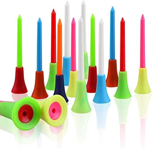 41pSmdgFLFL._AC_.jpg Rubber Cushion Top Plastic Golf Tees Mixed Colors Pack of 50pcs - Image 1