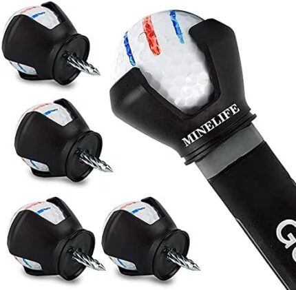 Vanknono 4 Pieces Golf Ball Retriever Golf Ball Pick Up Grabber, Golf Ball Claw Sucker Tools Putter Grip Attachment for Golf Lovers