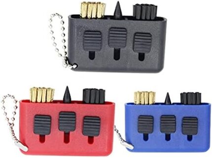 QADN Golf Club Brush and Groove Cleaner, 3-Pack Cleaning Tool Sharpener 3 in 1 Pocket Portable Retractable, Light and Small Golf Cleaning Accessories Can Be Hung