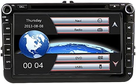 41rC9934AS._AC_.jpg 8 Inch Car Radio Touch Screen Double Din Head Unit Car Receiver Stereo in Dash GPS Navigation with Bluetooth CD DVD for Volkswagen VW Passat Golf MK5 Jetta Tiguan T5 Skoda Seat with Backup Camera - Image 1