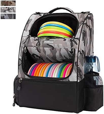 KGMCARE Disc Golf Backpack Camouflage Disc Golf Bag with 20+ Disc Capacity Carry Golf Bag for Disc Golf Starter Set Two Side Storage Pockets Disc Golf Backpack Bag Discs Not Included