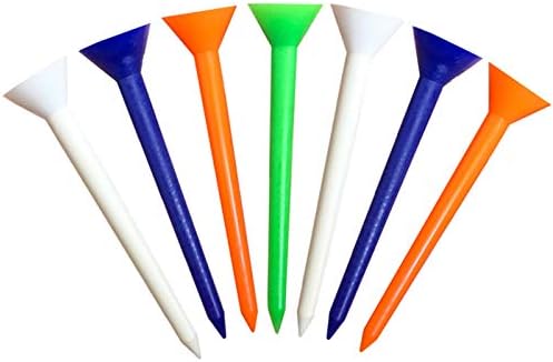 41s5xP9muLL._AC_.jpg FINGER TEN Golf Tees Plastic Unbreakable Tee 3 1/4 2 3/4 inch 60 Pack, Durable Stable Golf Tee 4 Colors Available for Practice - Image 1