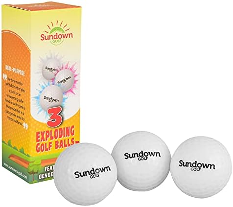 41tKoLWuqSS._AC_.jpg Sundown Golf Box of 3 Prank / Joke / Gender Reveal Exploding Golf Balls - Image 1
