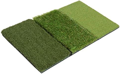 41tgYN23uFL._AC_.jpg Milliard Golf 3-in-1 Turf Grass Mat Foldable Includes Tight Lie, Rough and Fairway for Driving, Chipping, and Putting Golf Practice and Training - 25x16 inches. - Image 1