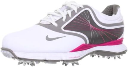 Nike Golf Women's Nike Lunar Links III Wide-W, White/Sport Grey/Pink Force, 8 W US