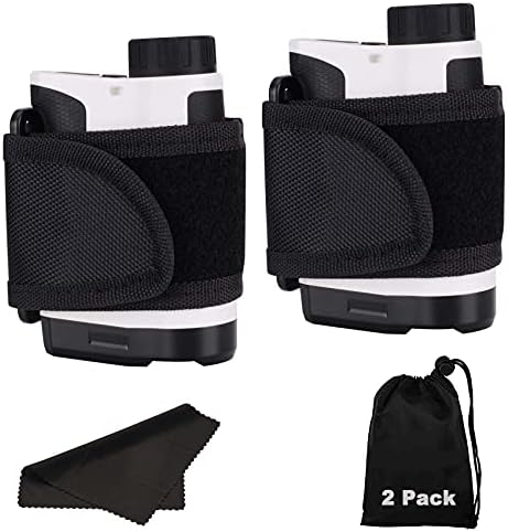 41uLR563K6S._AC_.jpg Golf Rangefinder Magnetic Holder, 2 Pack, Range Finder Magnet Holder, Magnetic Rangefinder Strap for Golf Cart, Golf Rangefinder Case, Rangefinder Attachment with Lens Cleaning Cloth, Carrying Pouch - Image 1