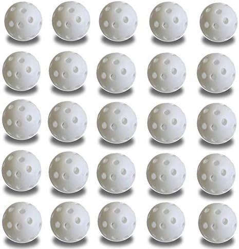 41uRuMAzwcL._AC_.jpg FUNZON Practice Golf Balls, 25 Pack Plastic Airflow Hollow Golf Balls for Driving Range, Swing Training, Lightweight, Training Golf Balls Indoor/Outdoor Use - Image 1