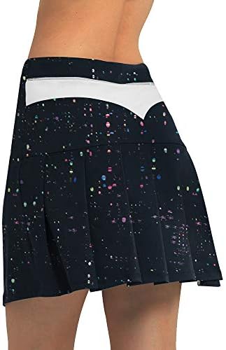 PCGAGA Pleated Athletic Tennis Skirts for Women Stretchy Sports Golf Running Skirt with Inner Shorts Pockets
