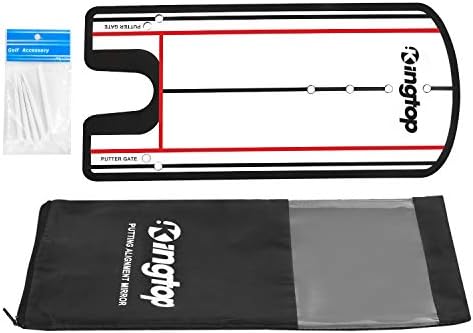 41vGHl7LZ-L._AC_.jpg KINGTOP Golf Putting Alignment Mirror with Putting Cup Combo, Portable Swing Training Aids, Practice Putting Trainer with Hole Cup Set, Mirror Size 12”L x 6”W - Image 1