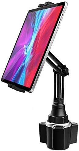 Cup Holder Car Tablet Mount, woleyi Car Cupholder Tablet & Phone Holder with Adjustable Arm for iPad Pro 9.7, 11, 12.9 Air Mini 5 4 3 2, Samsung Galaxy Tabs, iPhone, More 4-13" Cell Phones and Tablets