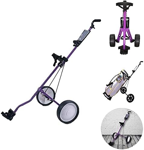 41wx7No0mCS._AC_.jpg TUHFG Golf Push Cart Foldable Push Pull Golf Cart, 2 Wheel Lightweight Golf Trolley, with Adjustable Push Handle and Scorecard, Easy to Open Close - Image 1
