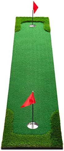 XENBEY Pro Golf Putting Green Mat Indoor Outdoor Large Golf Putting Mat System Golf Training Aid Practice Putter Mat for Home Office Backyard Use