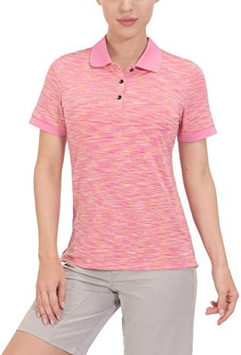 Dasawamedh Women's Quick Dry Stretch Golf Shirt Short Sleeve Moisture Wicking Polo Shirt UV Protection Shirt