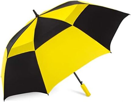 ShedRain Windjammer Oversized Automatic Open Extra Large 62” Golf Stick Umbrella - Push Cart Compatible – Rainproof & Windproof Vented Double Canopy - Protects Men & Women from Strong Rain, Wind & Sun