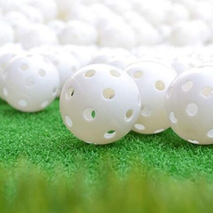 Golf Practice Ball 42 mm Hollow Plastic Golf Training Balls Colored White Driving Range Sports Swing Training Indoor Outdoor Simulators Home Family Friends