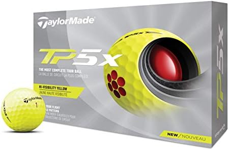 41yvCSF5QnL._AC_.jpg TaylorMade Unisex's TP5X Yellow Golf Balls, One Size - Image 1
