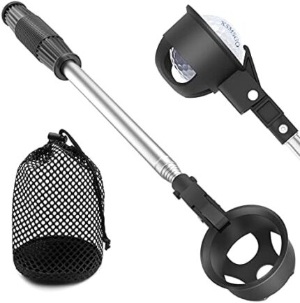 XSMSGO Golf Ball Retriever,Stainless Telescopic Extendable Golf Ball Pick Up Retriever Tool for Water,Golf Accessories Set,Golf Gift for Man Dad