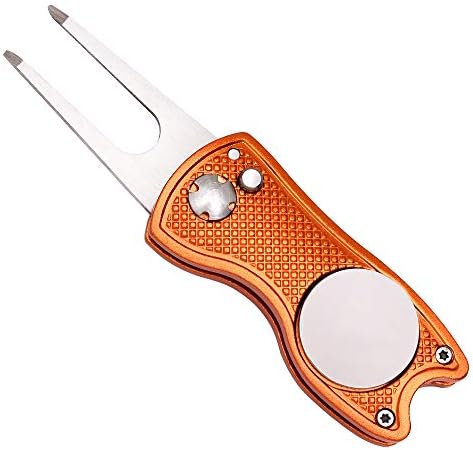41zFsKeR6rL._AC_.jpg Mile High Life All Metal Foldable Golf Divot Tool with Pop-up Button & Magnetic Ball Marker (Multi-Colors/Shape) - Image 1