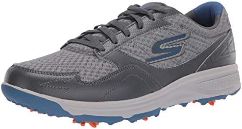 41zWnWiyXL._AC_.jpg Skechers Go Golf Men's Torque Sport Fairway Relaxed Fit Spiked Golf Shoe, Charcoal Blue, 10 M US - Image 1