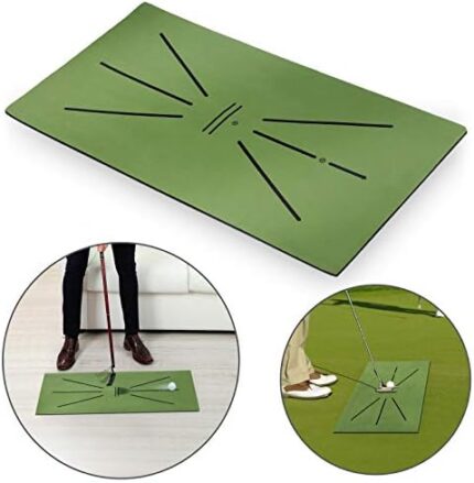 OPOLEMIN Golf Training Mat, Mini Golf Practice Training Aid Rug for Swing Detection Batting, Portable Golf Training Turf Mat Gift for Home Office Outdoor Use