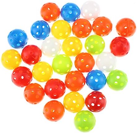 51-Oi7D4lL._AC_.jpg KOFULL Colored Golf Practice Ball, 40mm Hollow Sports Golf Training Balls Plastic Airflow Good for Your Pets- 50 / Pack - Image 1