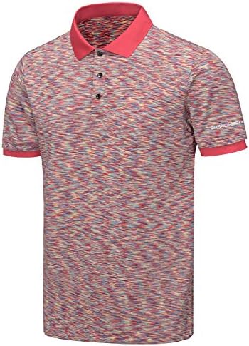 Dasawamedh Men's Quick Dry Stretch Golf Shirt Short Sleeve Moisture Wicking Polo Shirt UV Protection Shirt