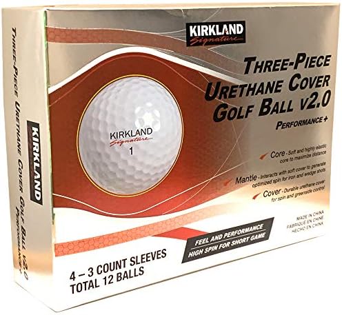 513BVGoTvCL._AC_.jpg KIRKLAND SIGNATURE Three-Piece Urethane Cover Golf Ball v2.0, 1 Dozen, 12 Count, White - Image 1