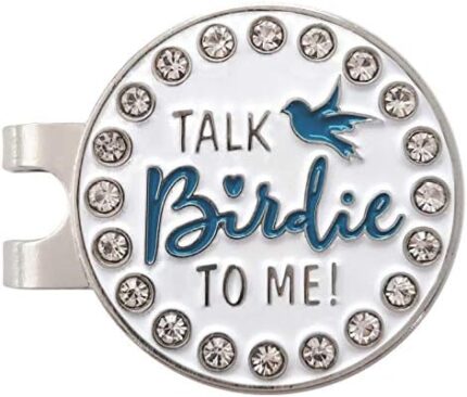 Flamingo Creek Bling Golf Ball Marker and Hat Clip Talk Birdie to Me Womens Golf Gift Set Includes 2 Golf Ball Markers 1 Hat Clip
