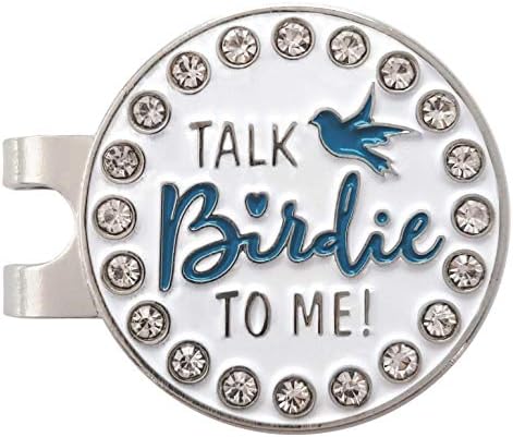 513CseGqGEL._AC_.jpg Flamingo Creek Bling Golf Ball Marker and Hat Clip Talk Birdie to Me Womens Golf Gift Set Includes 2 Golf Ball Markers 1 Hat Clip - Image 1