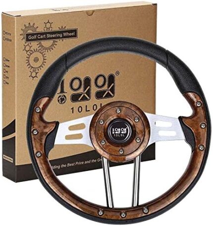 10L0L Universal Golf Cart Steering Wheel for Club Car DS & Precedent, EZGO RXV & TXT and Yamaha