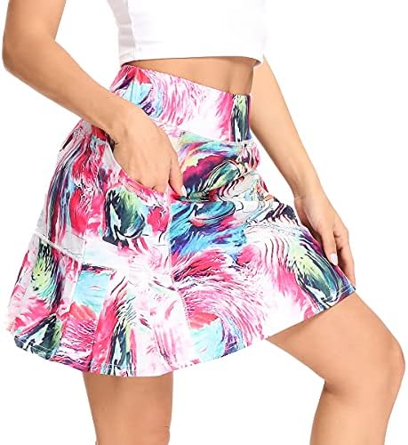 518BR7DmQqS._AC_.jpg WOWENY Athletic Skirt Golf Skort Pleated Activewear with Shorts and Pockets Digital Printing - Image 1