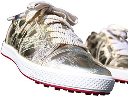 KARAKARA Spike-Less Golf Shoes, KR-404, Gold, 265 mm, for Men