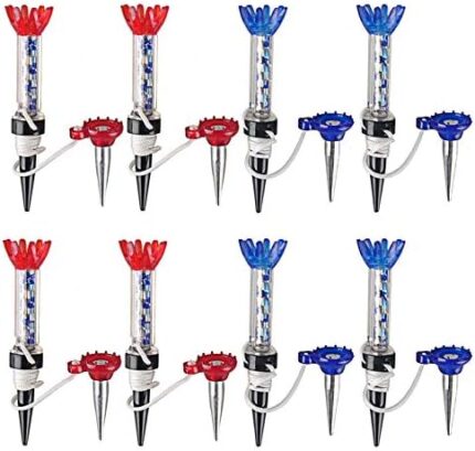 Amy Sport Golf Tees Unbreakable Plastic Magnetic 80mm Long Bulk Reusable Value 4/8 Pack Blue Red Flexible Magnet Tee Lift Step for Men Women Practice Training Set
