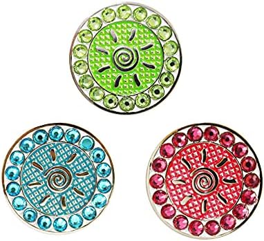 Myartte Golf Ball Markers Crystal Ball Markers Pack of 3