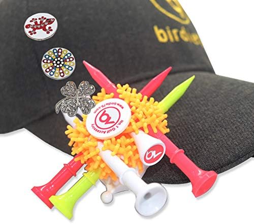 51Bx9lrjG6L._AC_.jpg birdie79 Golf Ball Marker Hat Clip with Magnetic & Golf Tees Holder with 1 Piece Tee - Image 1