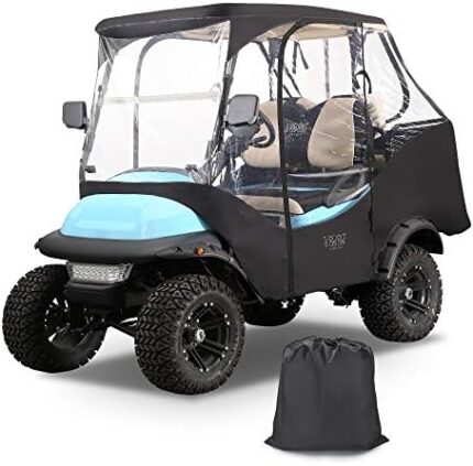 10L0L Golf Cart 4 Passenger Enclosure Cover for Club Car Precedent, 4-Sided Clear Window Rain Cover All Weather Waterproof Windproof Snowproof