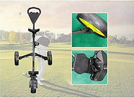 ANJING 3 Wheel Folding Push Pull Golf Cart with Foot Brake, One Second to Open & Close