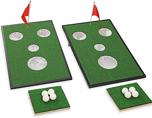 51CkBWL7PWS._AC_.jpg UDIY Golf Cornhole Game Set Chipping Boards Golf Sport Game Golf Practice Training for Indoor/Outdoor Ideas - Image 1