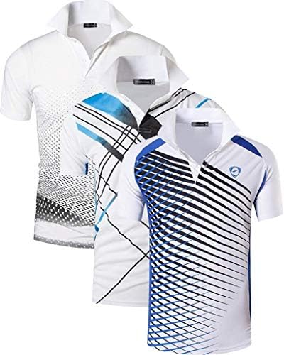 jeansian Men's 3 Packs Ourdoor Sport Quick Dry Polo T-Shirt Tee Tshirt Golf Tennis Bowling Fit LSL195