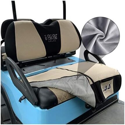 10L0L Golf Cart Warm Seat Blanket Cover,Double-Sided (Plush Fabric & Polyester) Bench Seat Cover fit Yamaha Club Car Precedent(Adjustable Length) for Winter Golf or Summer Golf with Storage Pocket (L)
