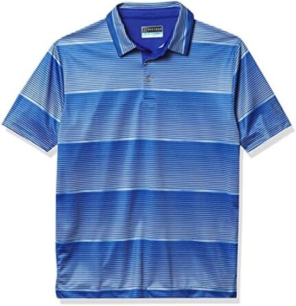 PGA TOUR Boys Ss Faded Space Dye Stripe Polo