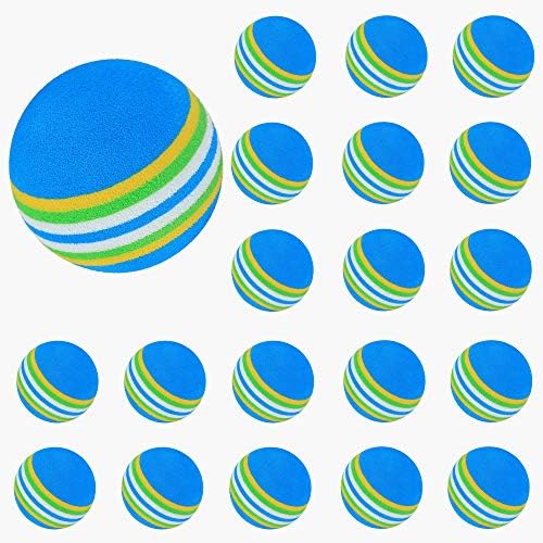 51IBYXe87IL._AC_.jpg Zivisk Foam Golf Practice Balls - 20pcs Sponge Golf Training Ball Rainbow Sponge Ball Soft for Indoor or Outdoor Training - Image 1