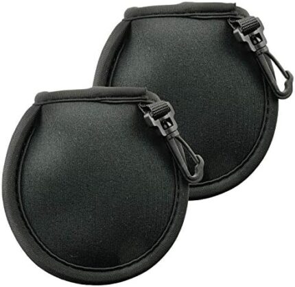 WHYHKJ 2pcs Portable Golf Ball Pouch Golf Ball Cleaner Pocket Golf Ball Washer Bag with Clip for Cleaning Golf Balls, Black