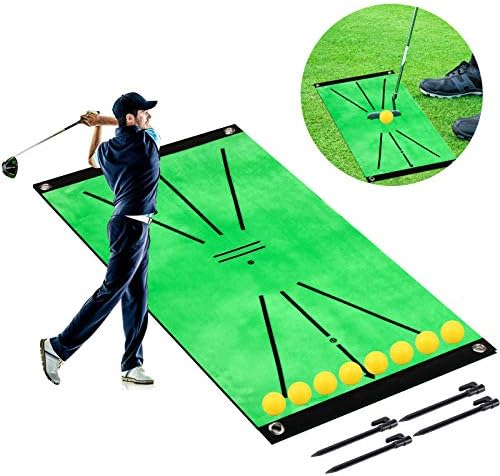 51KFgb9hZL._AC_.jpg wiland Golf Hitting Mats for Indoor Outdoor,Mini Golf Simulators Putting Green Mat Residential Practice Training Aid Rug,Portable Artificial Turf Grass Mat for Swing Detection Batting, Game and Gift - Image 1