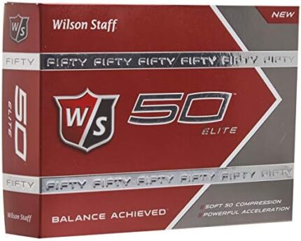 Wilson Golf Staff Fifty Elite Golf Balls, Dozen Slide Pack, White - WGWP17002