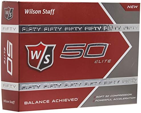 51L9sjlgOzL._AC_.jpg Wilson Golf Staff Fifty Elite Golf Balls, Dozen Slide Pack, White - WGWP17002 - Image 1