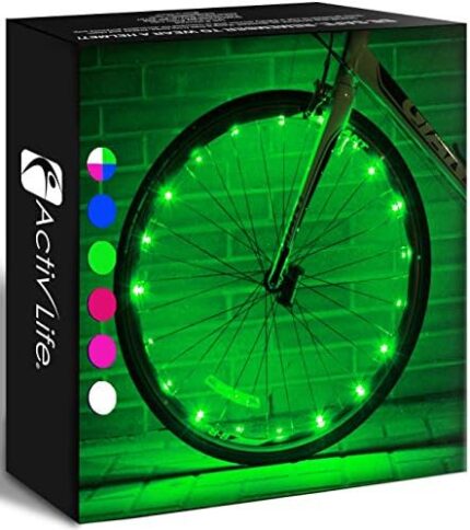 Activ Life LED Bike Wheel Lights with Batteries Included! Get 100% Brighter and Visible from All Angles for Ultimate Safety & Style (1 Tire Pack)