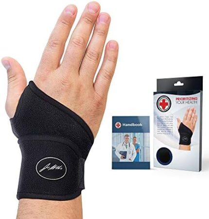 Doctor-Developed Wrist Brace - Copper Hand Brace - Carpal Tunnel Wrist Brace - Wrist Support for One Hand - Registered Class 1 Medical Device w/ Doctor Handbook - Left/Right Wrist Splint